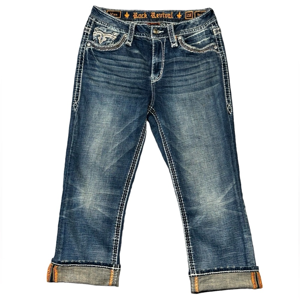 Rock Revival Blue Cropped Jeans
